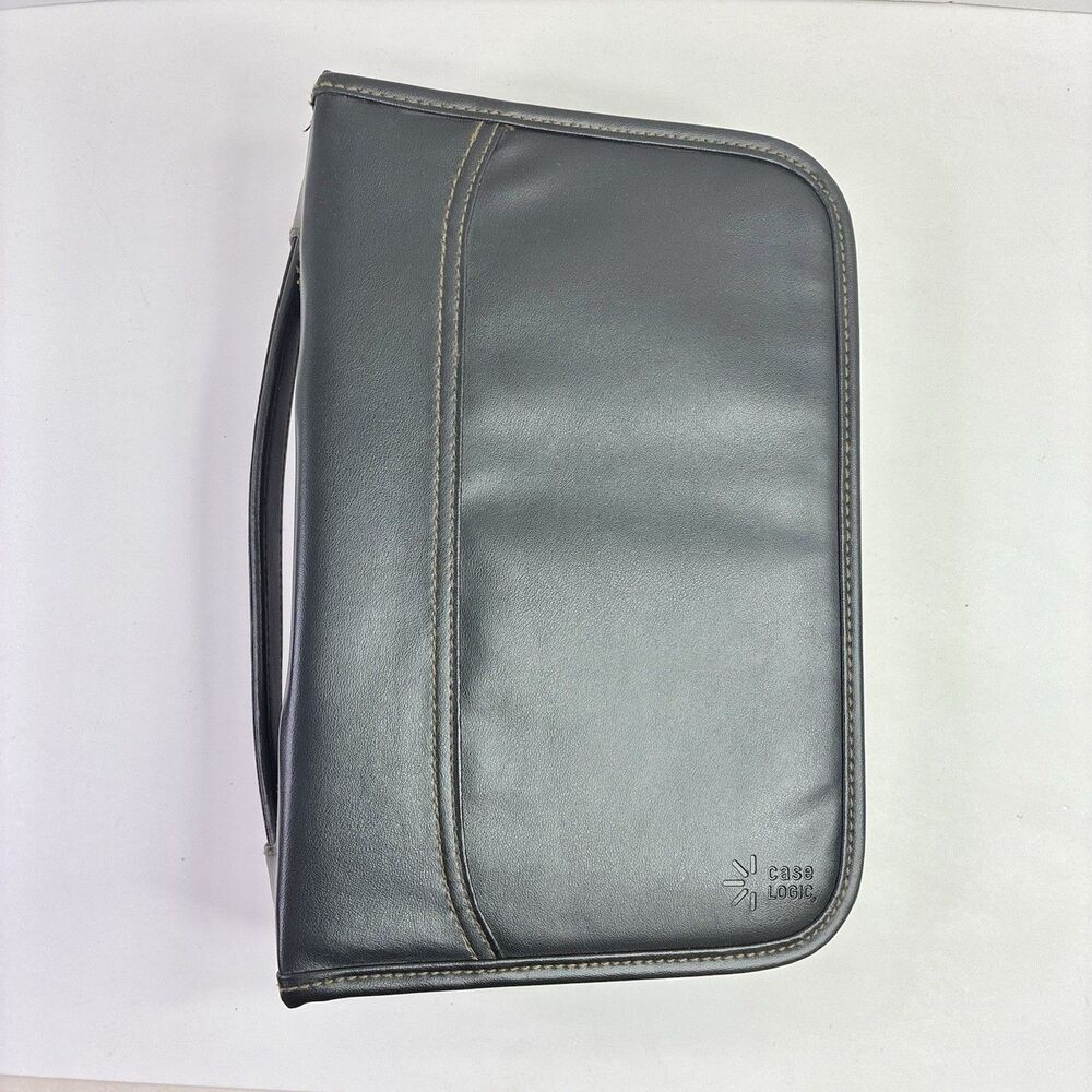 Case Logic Faux Leather 100 Disc CD/DVD Zip-Up Binder Carry Case W/ Handle *READ